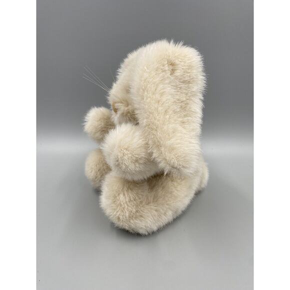 Vintage Applause 8” Beige Bunny Rabbit Plush Stuffed Animal W/ Blue Ribbon Bow - Picture 3 of 8
